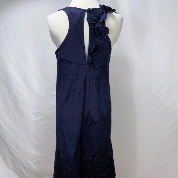 Calypso St. Barth Silk Embellished Sleeveless Midnight Blue Dress Size S - Picture 7 of 12